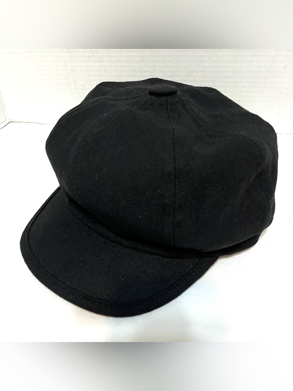 SIGGI Black Wool Blend Newsboy Cap Lined Winter Hat Beret Cabbie BakerBoy Unisex